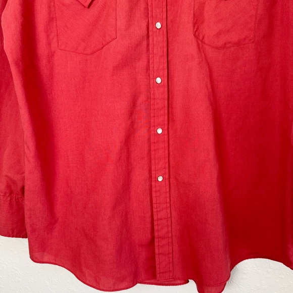 Vintage Ely Cattleman red pearl snap button popper horse western cowboy shirt L - Picture 5 of 11